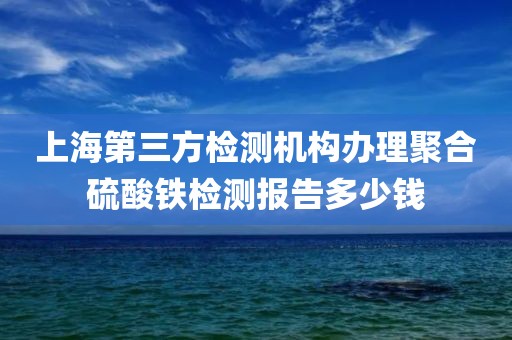 上海第三方检测机构办理聚合硫酸铁检测报告多少钱